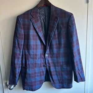 Fully Bespoke ISAIA Blue Eggplant Cashmere Blazer